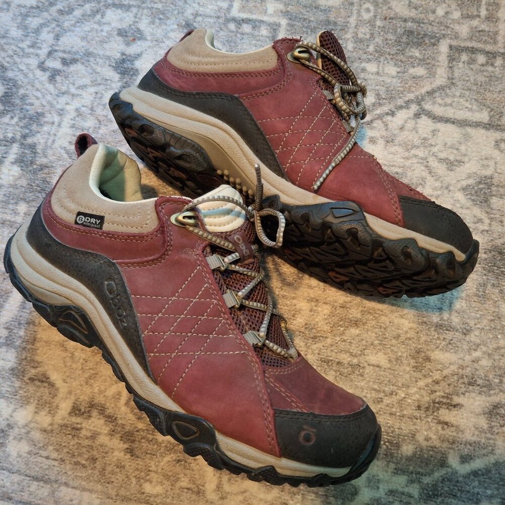 Oboz sapphire low B-Dry waterproof trail walking hiking shoes leather womens US
